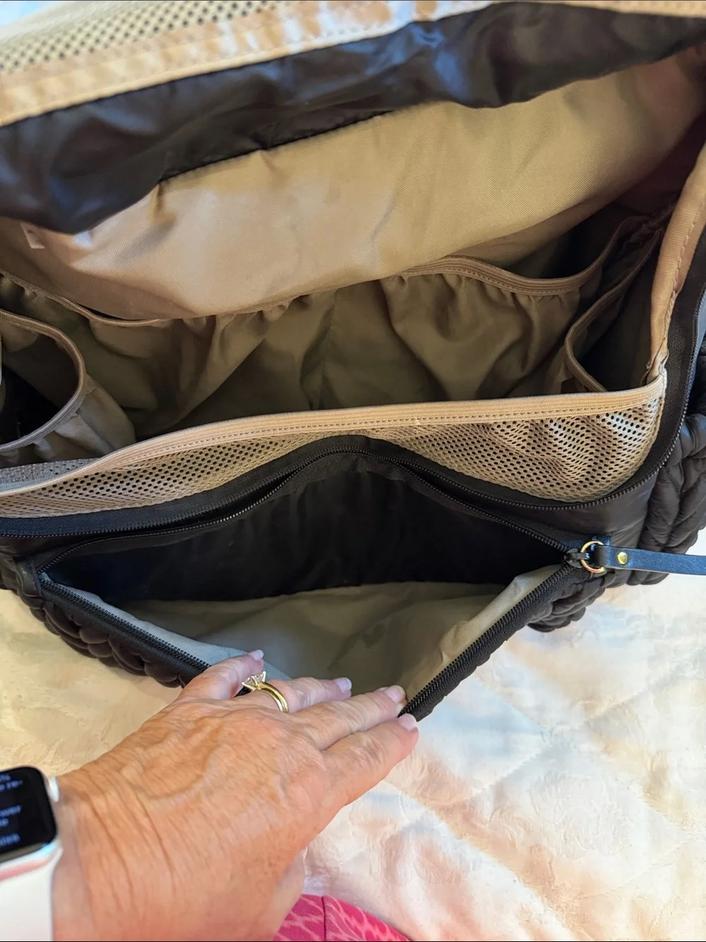Quilted Black Puffer Backpack